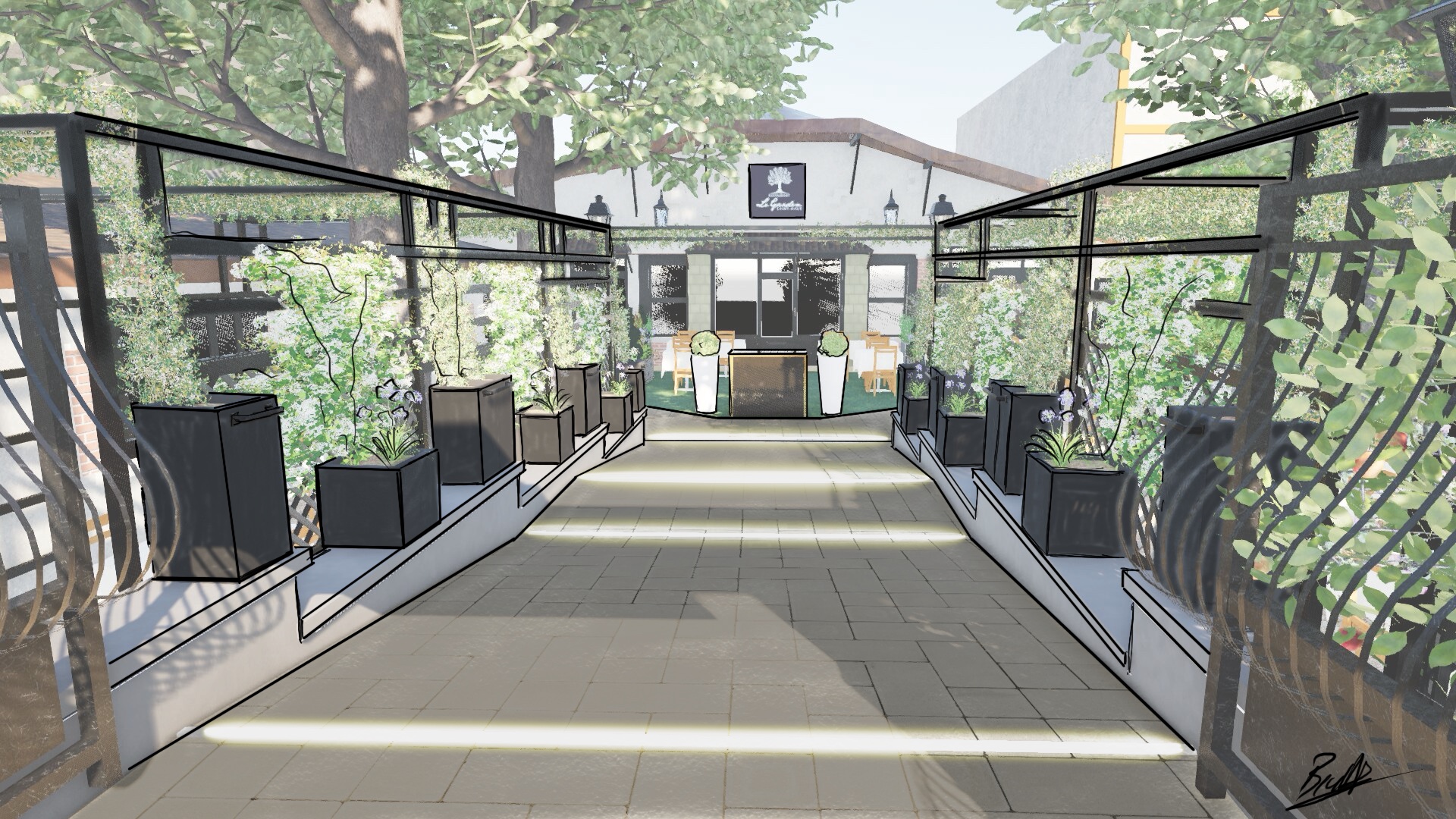 Terrasse de restaurant